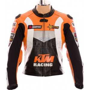 KTM Racing Leather Motorcycle Biker Jacket